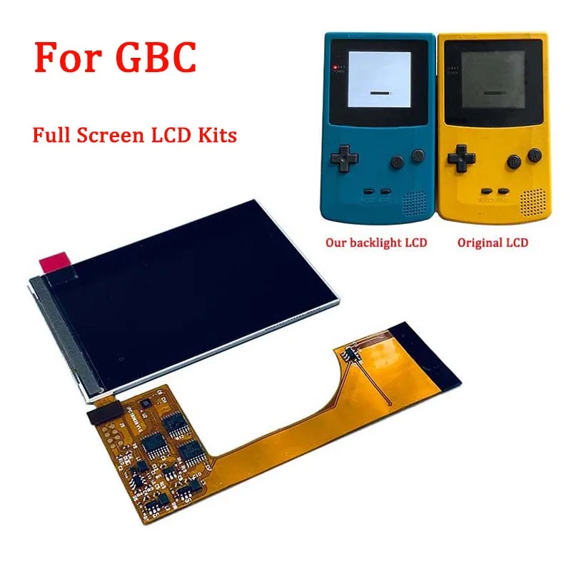 

Full Screen For GBC IPS Backlight LCD Screen Kits For Gameboy Color ips lcd Console with 6 level High Brightness LCD Screen