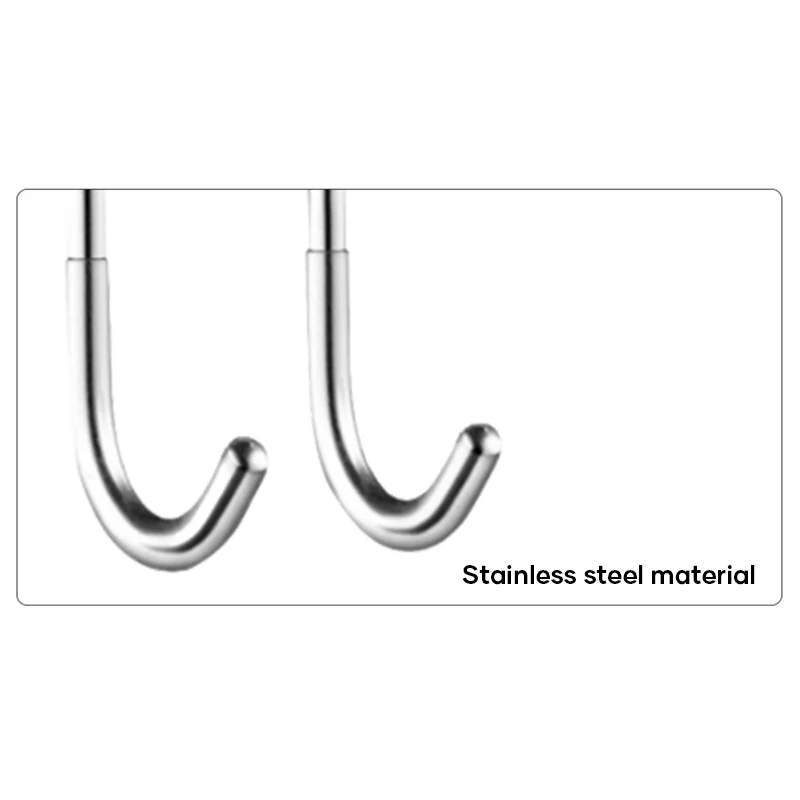 

2pcs Stainless Steel Shower Hooks Kitchen Hanger Wall Mounted Punch Free S-Hook for Bathroom RT88