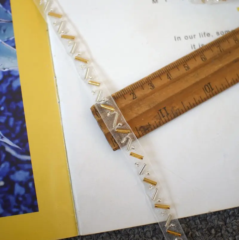 3 ярда цена 1 см широкая сетка бисером ручной работы сшитые Кружева Аксессуары