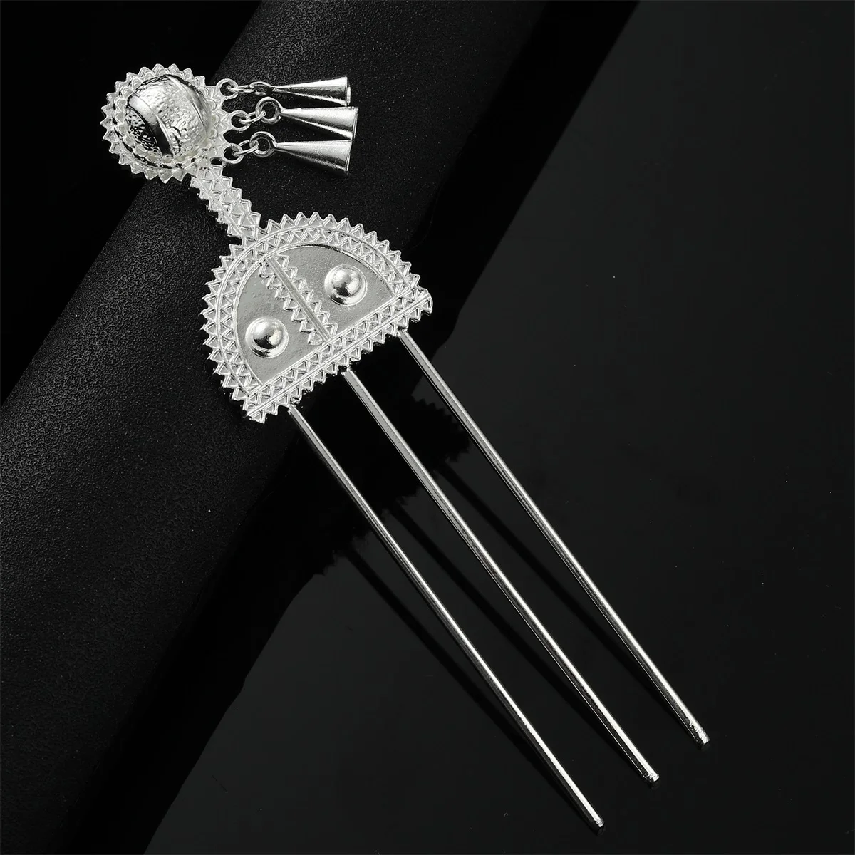 

Silver Plated Ethiopian Habasha Hairpin Wedding Jewelry Comb Pin Hair Sticks Women Hairwear