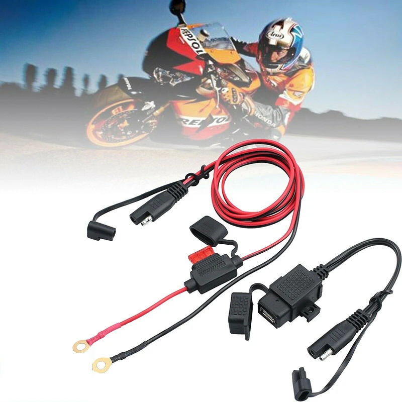 

Motorcycle Waterproof Sae To Usb Cable Adapter Usb Charger 12v Fast Charging Mobile Phone Gps Tablet Motorcycle Accessories