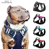 big dog harness breathable no pull small medium large dog vest adjustbale matching leash collar reflective pet training supplies