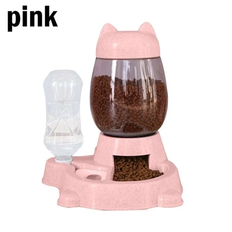 

pet feeding water feeder pet automatic feeder dog cat drinking fountain 2.2 liters large capacity automatic grain water refill