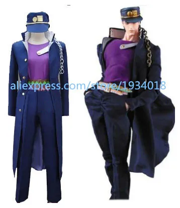 

JoJo странное приключение Косплей Kujo Jotaro Косплей Костюм Аниме Косплей костюмы Темно-Синяя Униформа костюмы для Хэллоуина