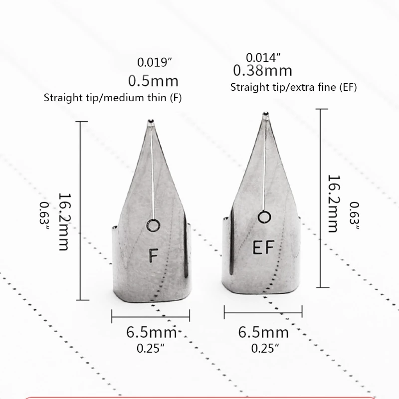

5 Pieces Fountain Pen Nibs Straight Pen Nib 0.5mm 0.38mm Optional Easy to Replace Smoothly Write for students Teachers
