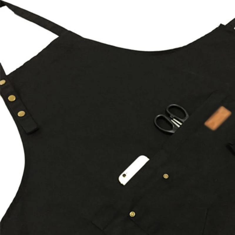 1 * фартук нагрудник инструмент унисекс холст официант с большим карманом шеф