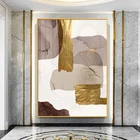 Абстрактная мраморная картина, коричневый скандинавский постер из золотой фольги, современные настенные картины на холсте, для гостиной, офиса, домашнего декора