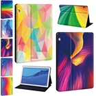 Защитный чехол для Huawei MediaPad M5 Lite 10,1T5 10 10,1T3 8,0T3 10 9,6M5 10,8, из искусственной кожи, с акварельным узором