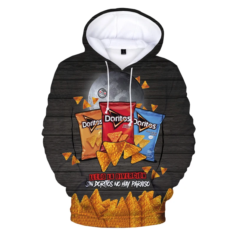 

New Fashion Noodles Potato Chips Men Clothes 3D Food Print Harajuku Streetwear Hoodie Sweatshirts Unisex Autumn Casual Hoodies