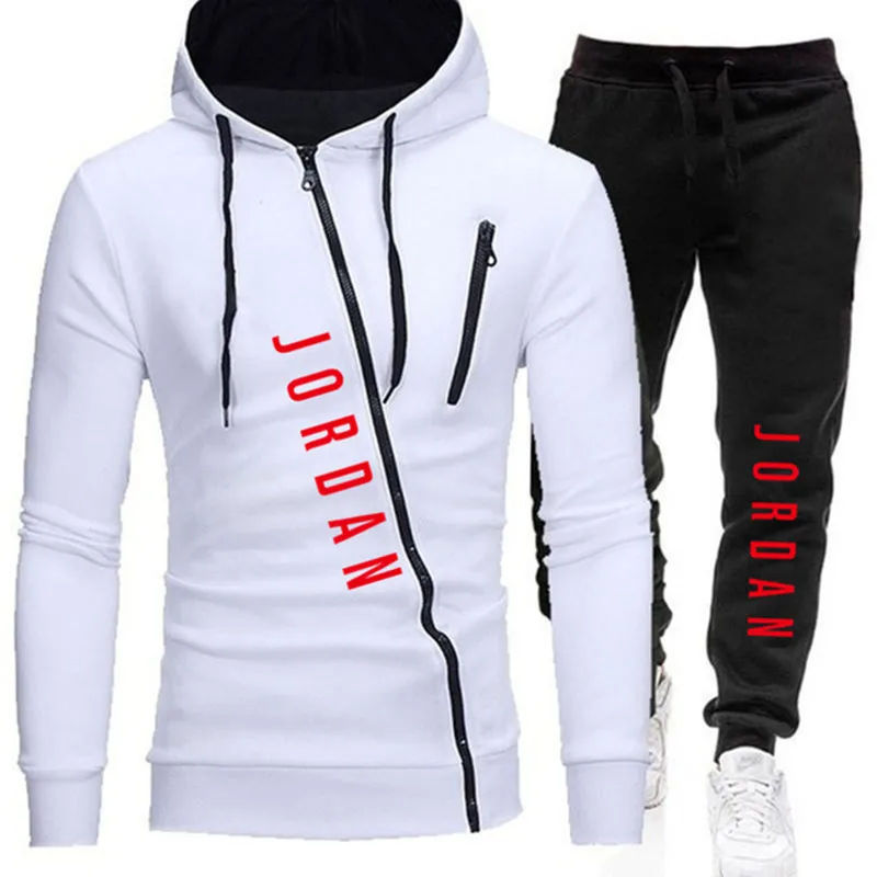 

New letter printing men's hooded sweatshirt + pants pullover hooded sportswear suit casual men's clothes size M-3XL