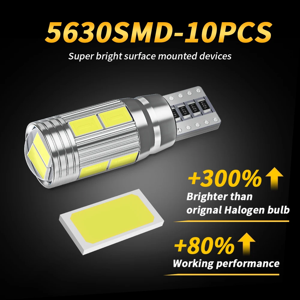 2 шт. светодиодный Автомобильные светодиодные лампы T10 W5W 194 5630 10 SMD 12 В 6000 К |