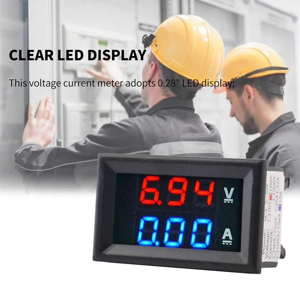 Цифровой вольтметр амперметр постоянного тока 100 в 10 А цифровой измеритель