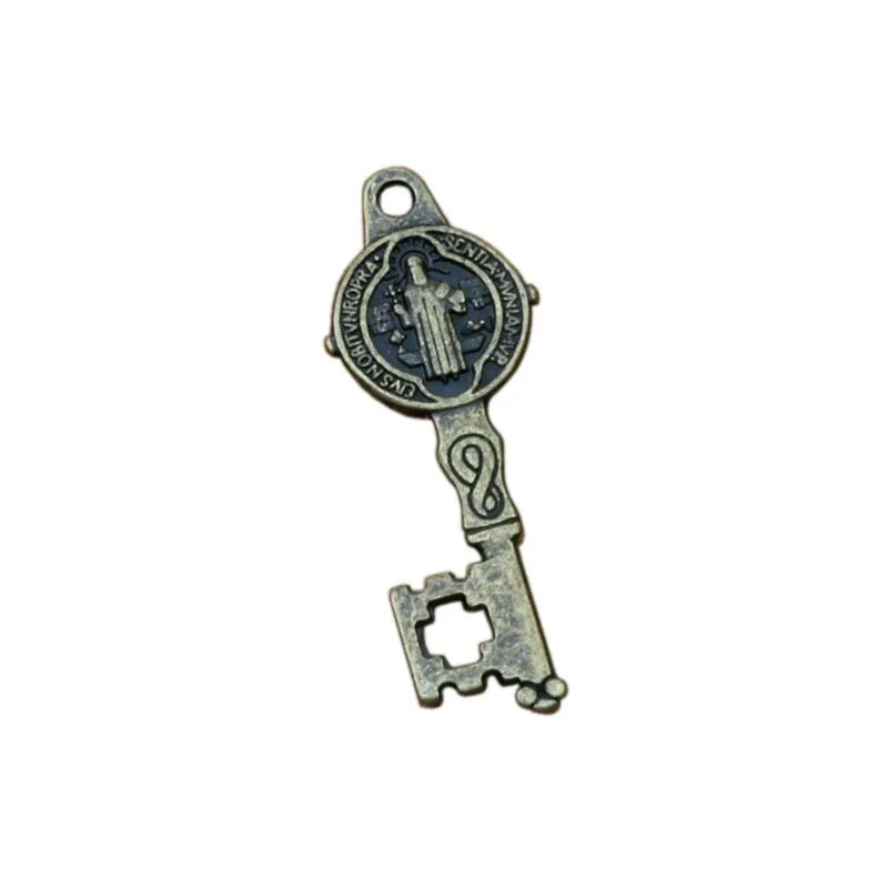 

Cristo Redentor St Saint Benedict Medal Cross Key Charms Pendants 150pcs /lots Jewelry DIY 12x32.8mm Antique Bronze A-356