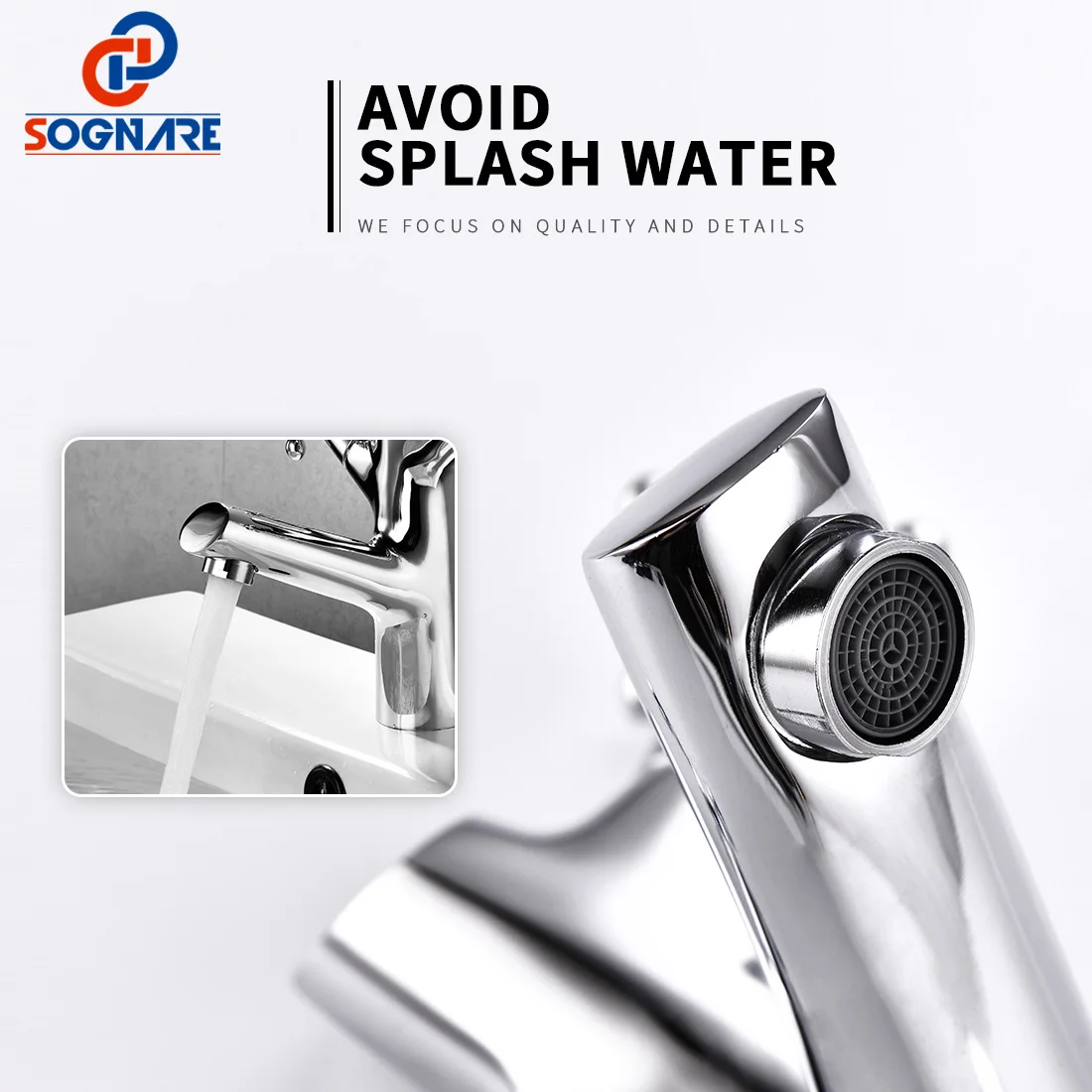 SOGANRE смесители для умывальника Элегантный смеситель горячей и холодной воды