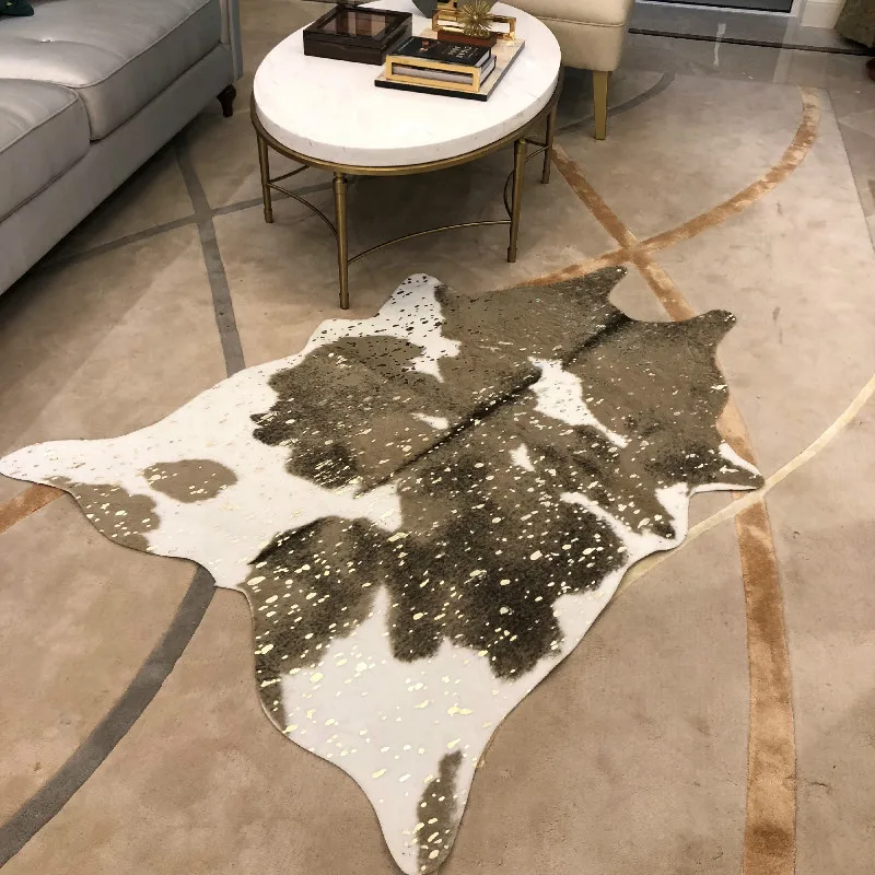 Модный ковер из воловьей кожи с принтом бархатные коврики искусственной
