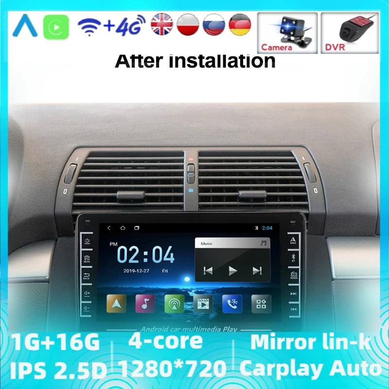 Автомагнитола 1280*720 на Android мультимедийный видеоплеер с GPS навигацией для BMW 5 E53 X5