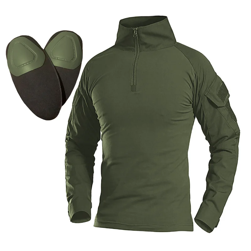 Камуфляжная армейская Боевая форма Военная рубашка налокотники карго Мультикам