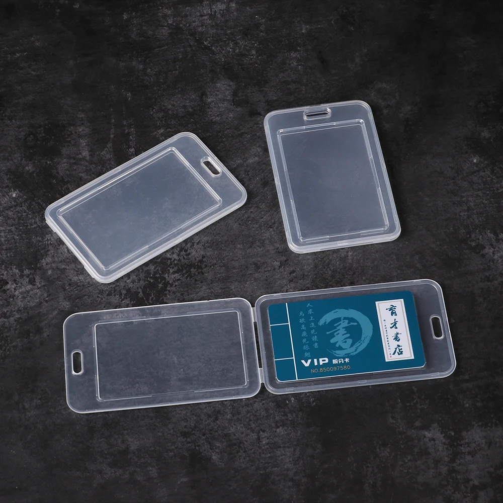 1 шт. прозрачный пластиковый двусторонний чехол для визиток с защитой от