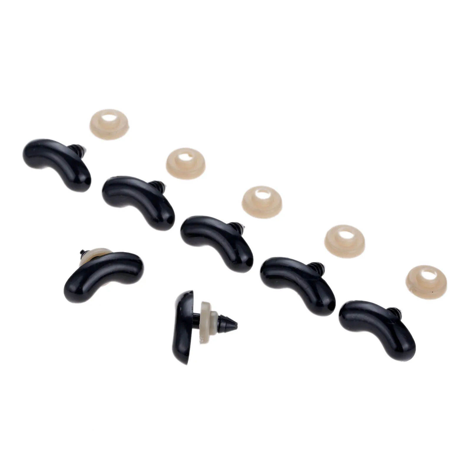 50/20 наборов для рукоделия сделай сам черный гнутый нос куклы и шайбы пластиковый