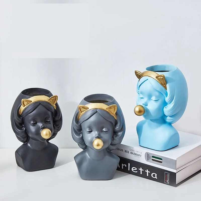 Креативная художественная портретная скульптура ваза для головы жевательная