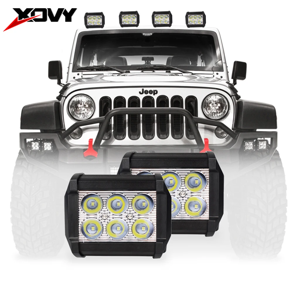 18W 6LED 36W 12LED Work Light 12V Waterproof Car LED Spotlight 8000LM 6000K Spot Flood Combo For Motorcycle/SUV/Truck | Автомобили и