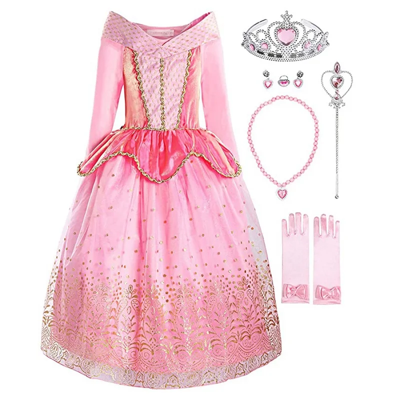 

Платье принцессы с открытыми плечами для девочек