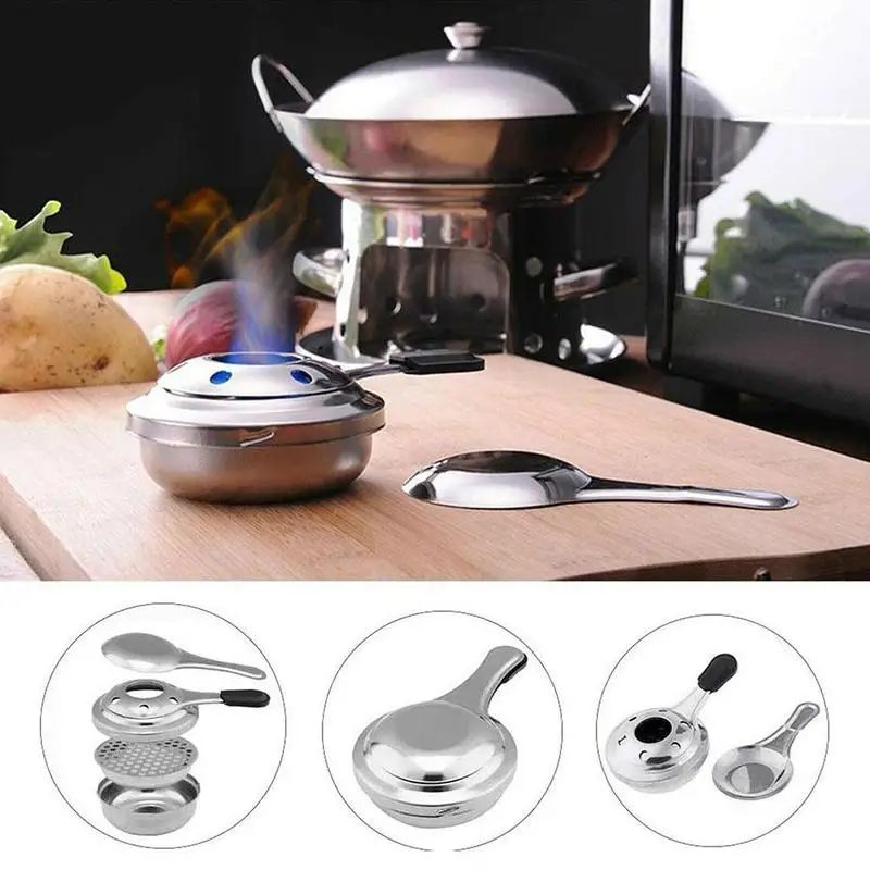 

Portable Steel Picnic Silver Alcohol Stove Outdoor Windproof Handle Mini With Burner Camping Stove J2X8