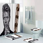 Портрет Давида Боуи, домашний декор, занавеска и коврик для душа тишин, Давид Боуи, набор, занавеска для ванной, водонепроницаемый коврик для ванной, ковер в подарок