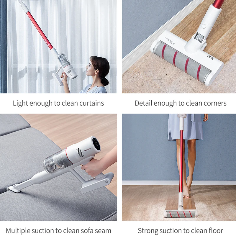 

TROUVER SOLO 10 handheld wireless vacuum cleaner LED display carpet dust collector sweep mop cyclone suction