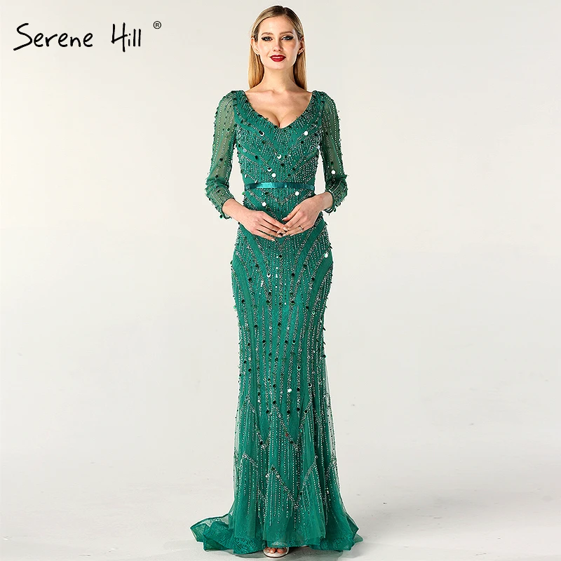 Женское вечернее платье с длинным рукавом Serene формальное блестками и бусинами в