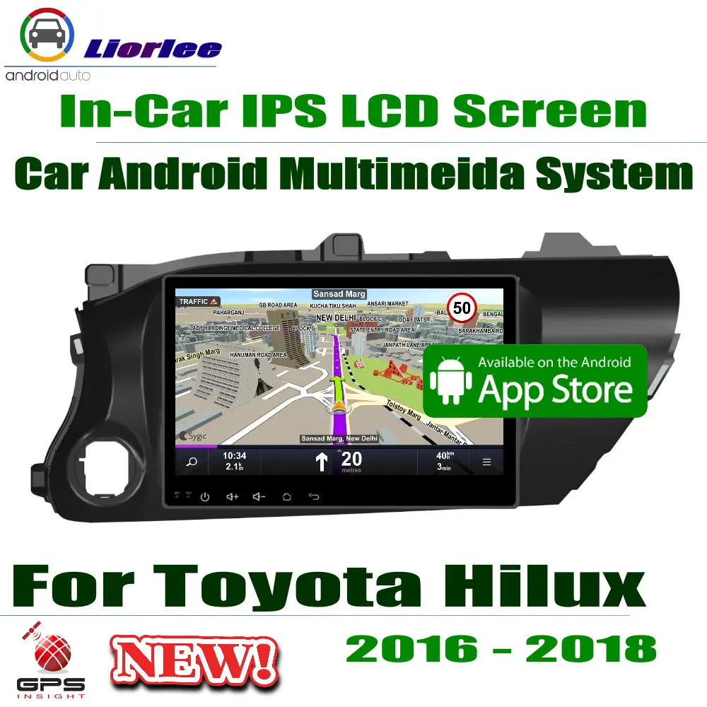 Автомобильный Android плеер 10 1 &quotIPS ЖК экран для Toyota Hilux 2016 ~ 2018 автомобильный