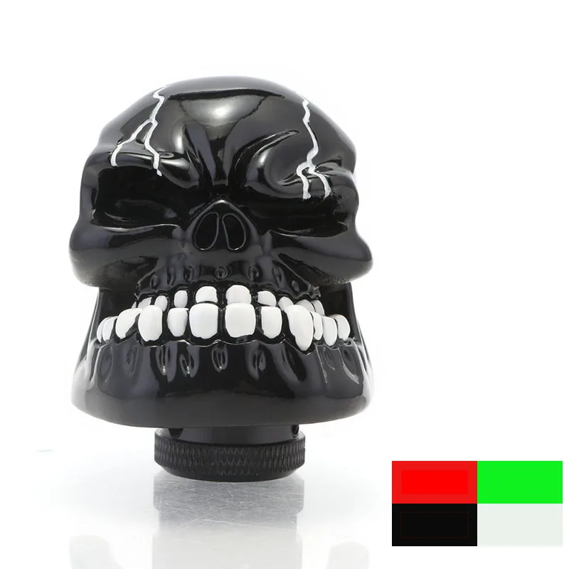 

Universal Manual Gear Shift Knob Shifter Lever Wicked Carved Skull Pomo Marchas Black Green Red Silver D5