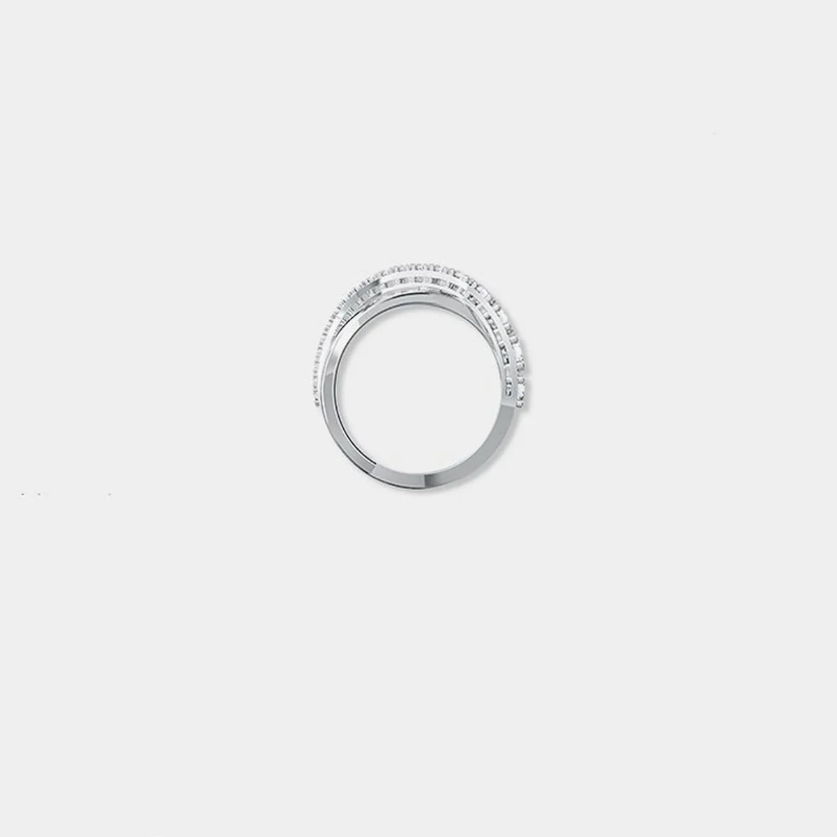 

SWA High-Quality, Fashion Jewelry Charm 2020 New Simple Temperament Smart Crystal Interlaced Line Spiral Shape Women's Ring