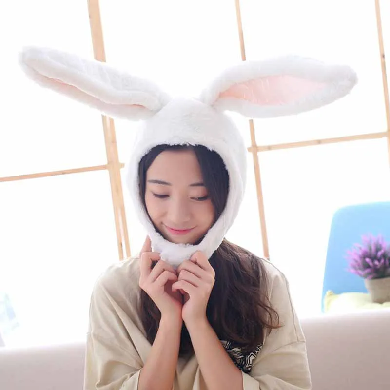 

Fashion Girls Rabbit Headband Plush Rabbit Ears Hoops White Bunny Headdress Gifts for Woman Photographic Tools Selfie