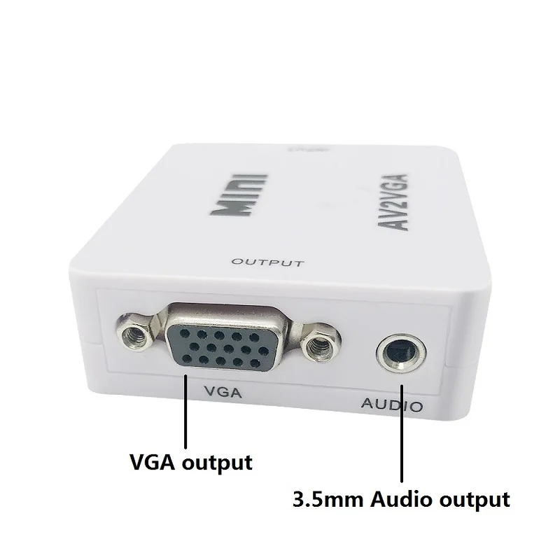 Видеоконвертер DIER Mini HD RCA CVBS AV в VGA с 3 5 мм аудио адаптер AV2VGA для ПК на ТВ компьютер