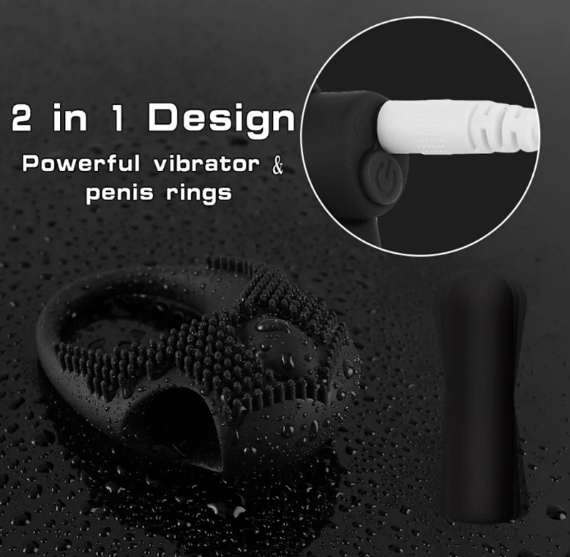 Кольцо для пениса с задержкой эякуляции 10 скоростей вибратор USB зарядка