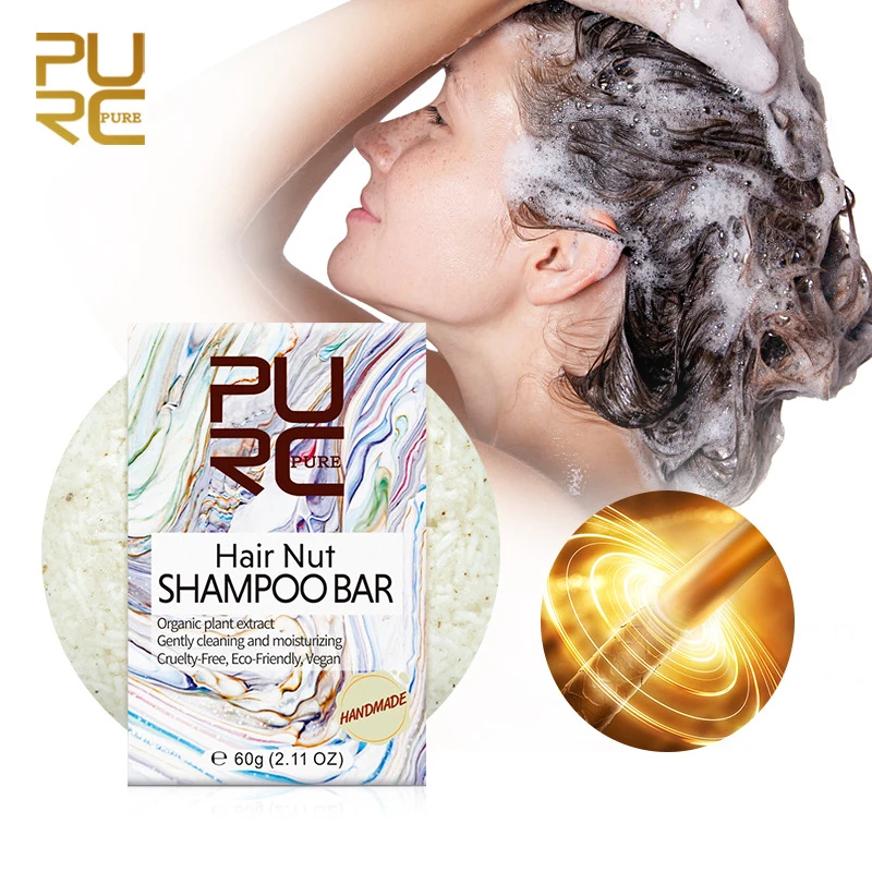 

6 Types PURC 60g Organic Shampoo Soap Vegan Handmade Cold Processed Refreshing Anti-Dandruff Hair Shampoo Hair Care Unisex TSLM1