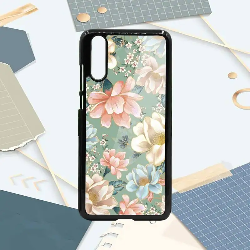 

Retro Laser Flowers aesthetics Phone Case PC For Samsung galaxy S note 8 9 20 10 e lite2019 plus pro ultra