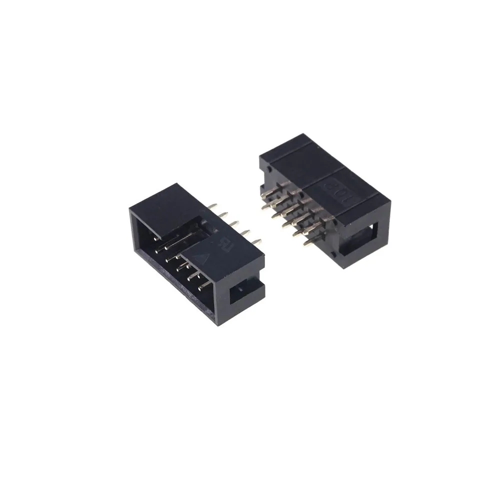 Прямоугольный штыревой разъем IDC 1000 мм 2x5 контакта 10 P 2 54 ряда 0 64 шт.|header pin|socket