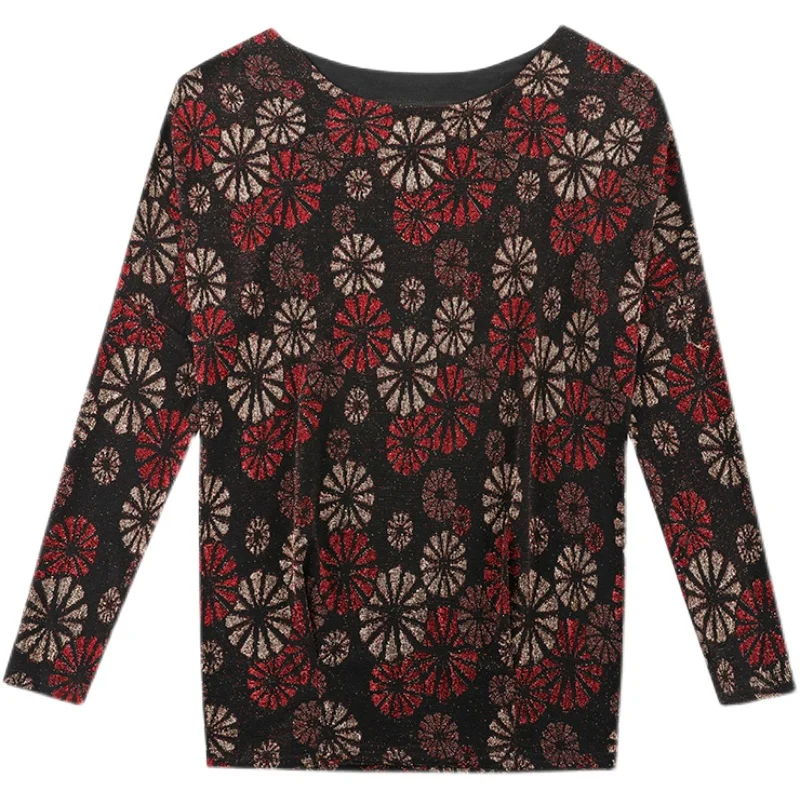 

Fashion Print Lace Blouse Women Shirts Shiny Bright Silk Korean Vintage Womens Tops and Blouses Plus Size Loose Blusas Mujer