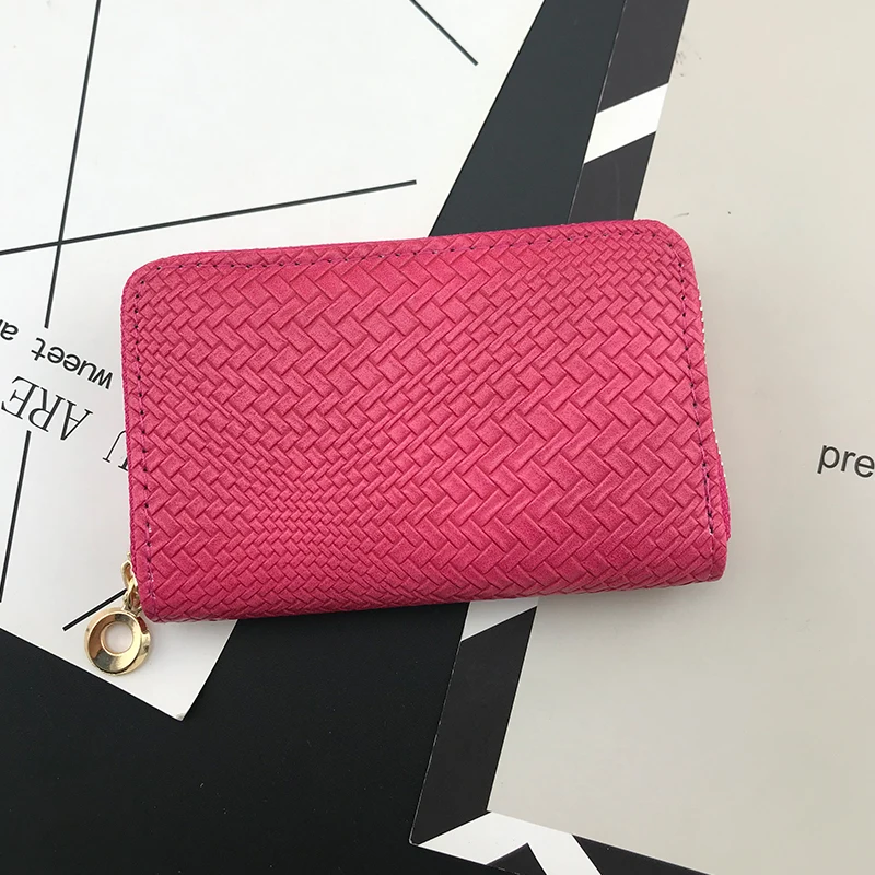 fuschia NICOLE& CO дизайнерский короткий кошелек из искусственной кожи женские кошельки модные держатели карт тонкий кошелек для монет - Цвет: fuschia