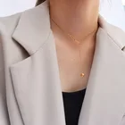 Модное ожерелье в европейском стиле с регулируемой кисточкой и шариком из стали 18 карат золотого цвета для женщин ювелирные изделия из нержавеющей стали 316L моющиеся