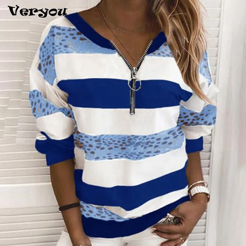 

Женская футболка на молнии, с рождественским принтом, с круглым вырезом и длинными рукавами, элегантный топ, пуловер, футболка, уличная одежда для женщин, размера плюс