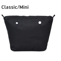hot selling inner organizer zipper up pocket for classic mini obag canvas insert with waterproof coating for o bag accesorios