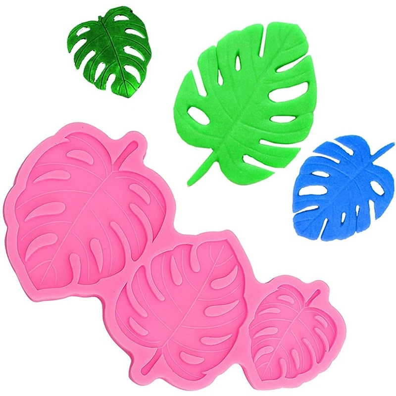 

Tropical Leaf Chocolate Mold Food Grade Silicone Mold Pink DIY Clay Handmade Jewelry Accessories Cake Decoration Tool