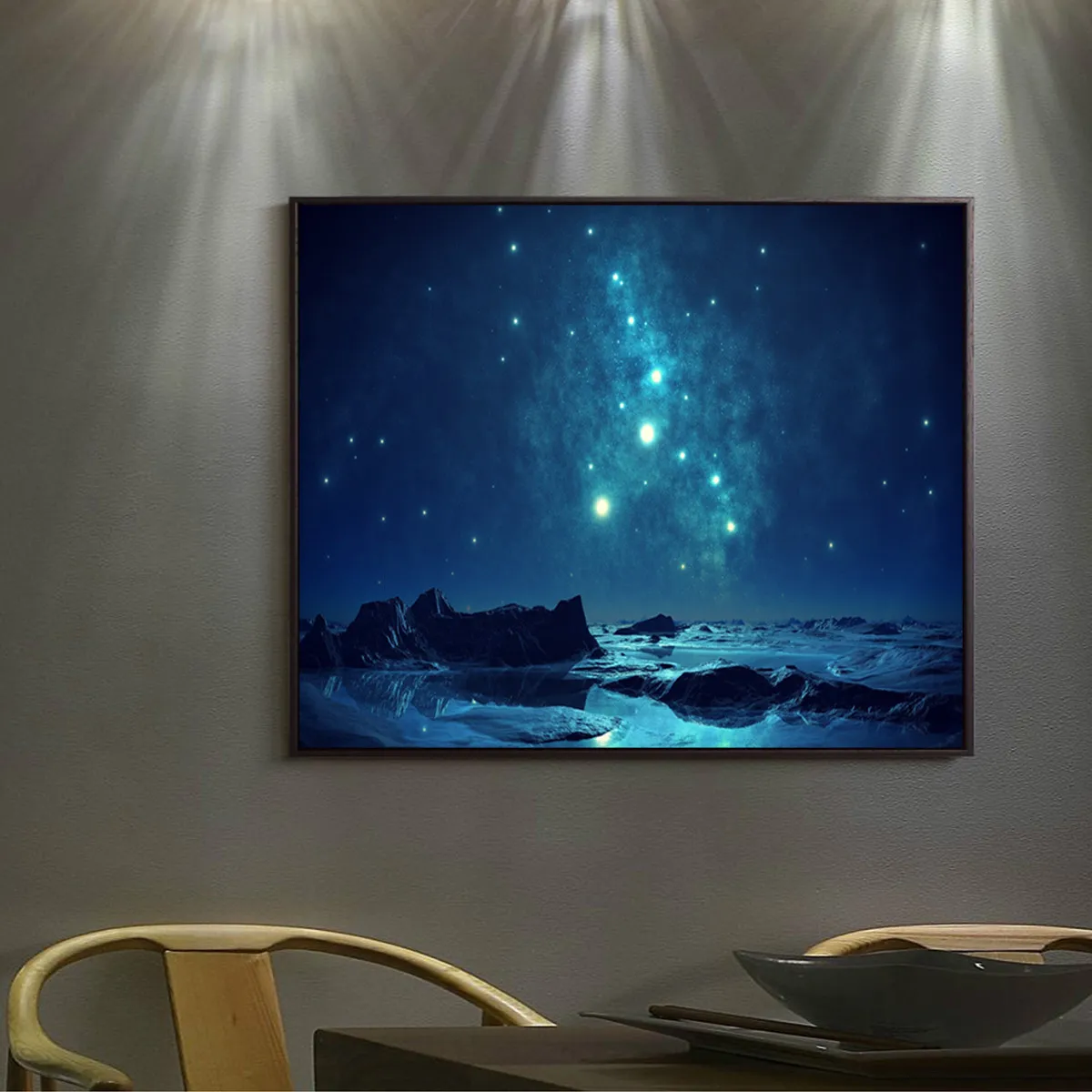 Звездное небо побережье картина маслом постер печать холст Картина Wall Art
