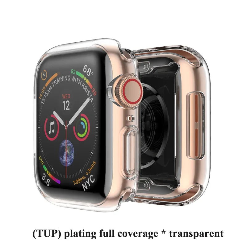 Transparent Металлические часы чехол для apple watch 38/40 мм 42 44 мм Защитная крышка бампера отделка Алюминий сплав Frame watch series 5/4/3/2/1 - Цвет: Transparent