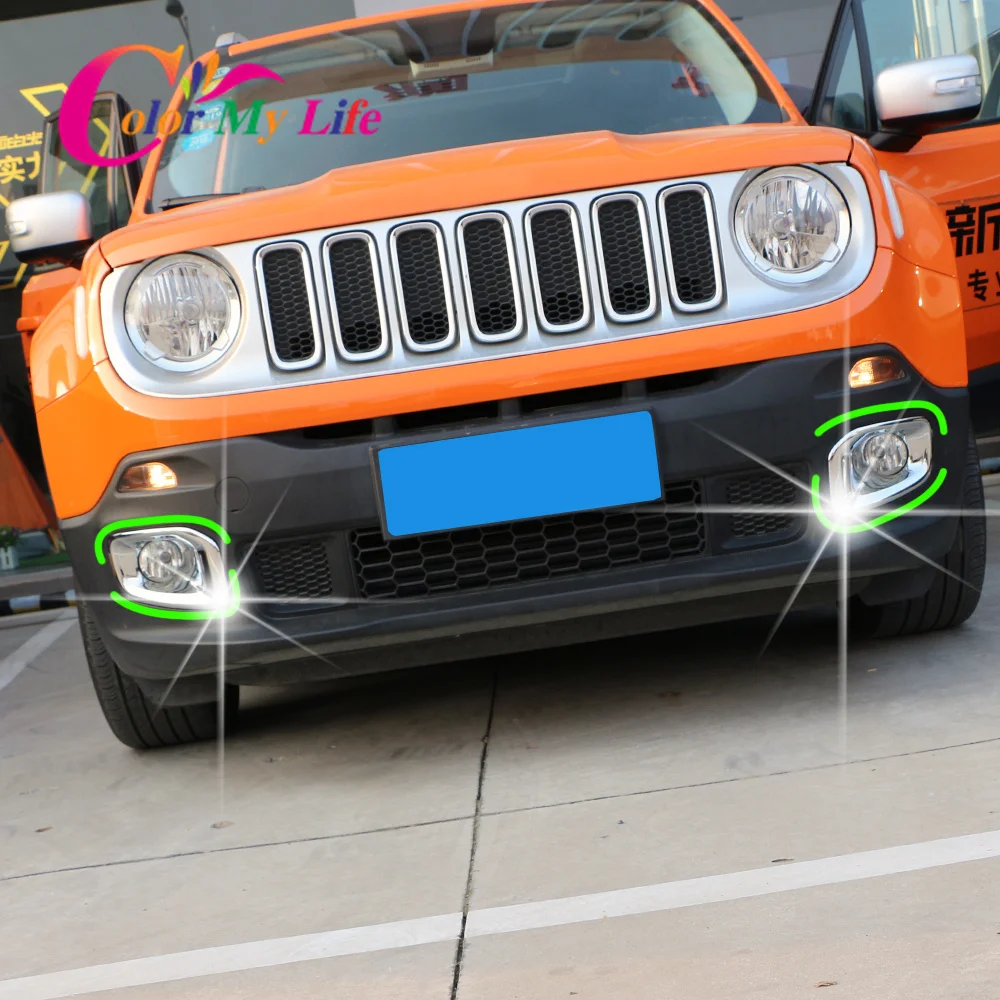 Автомобильная хромированная противотуманная фара для Jeep Renegade 2015 2016 2017 2018 2019 2020