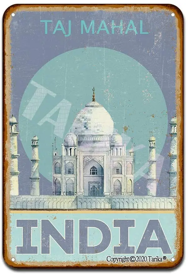 

Железный постер Indiataj Махал, Забавный художественный декор, винтажные алюминиевые ретро металлические жестяные декоративные знаки 20x30 см