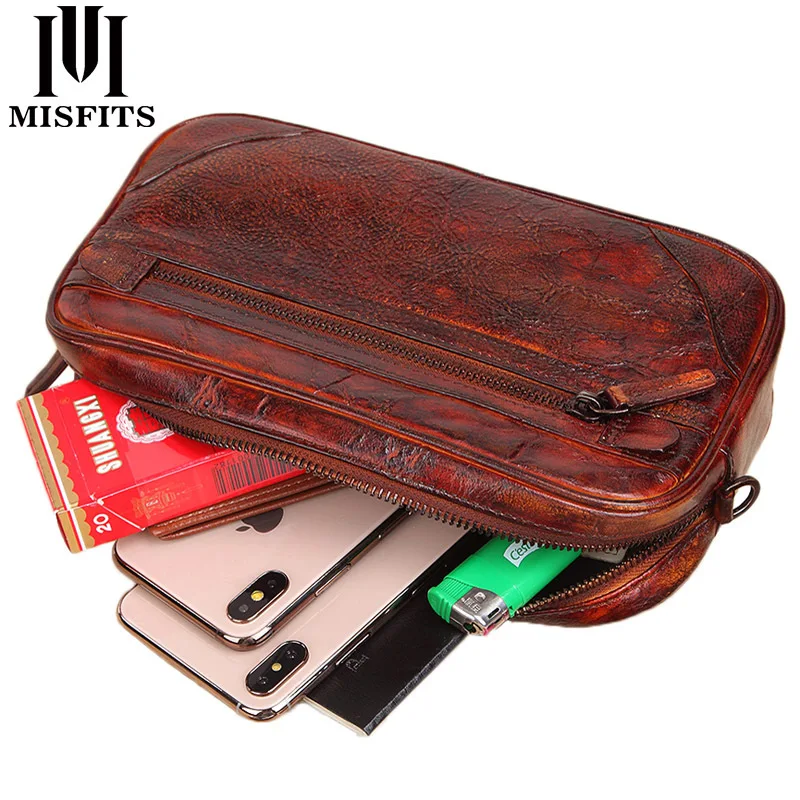 MISFITS 2020 мужской кошелек клатч из натуральной кожи брендовый большой емкости